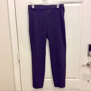 Ellen Tracy Navy Stripe Ankle Pant